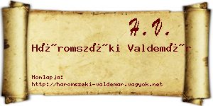 Háromszéki Valdemár névjegykártya